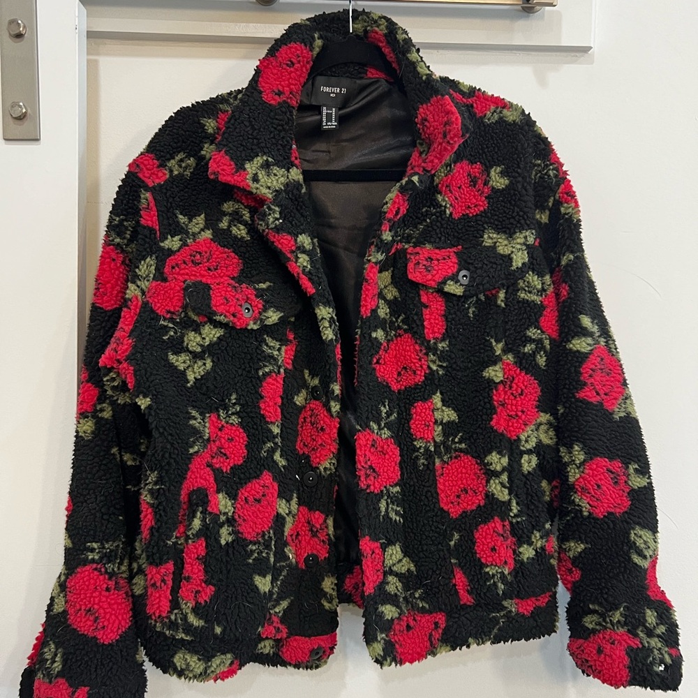 F21 Rose print jacket